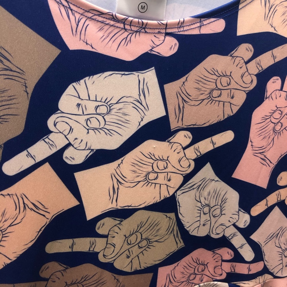 Middle Finger CowCow Skater Dress Medium